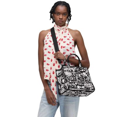 THE PUNK SCRIBBLE CANVAS MEDIUM TOTE BAG
